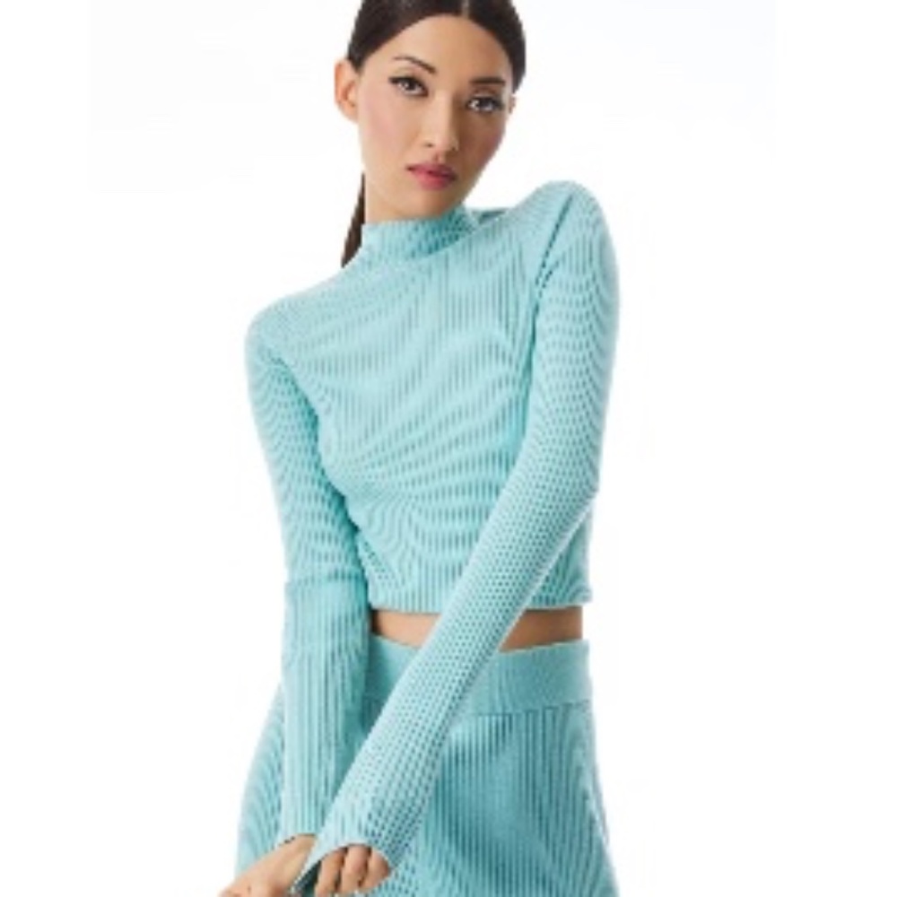 Alice + Olivia Irena Mock Neck Rib Sweater